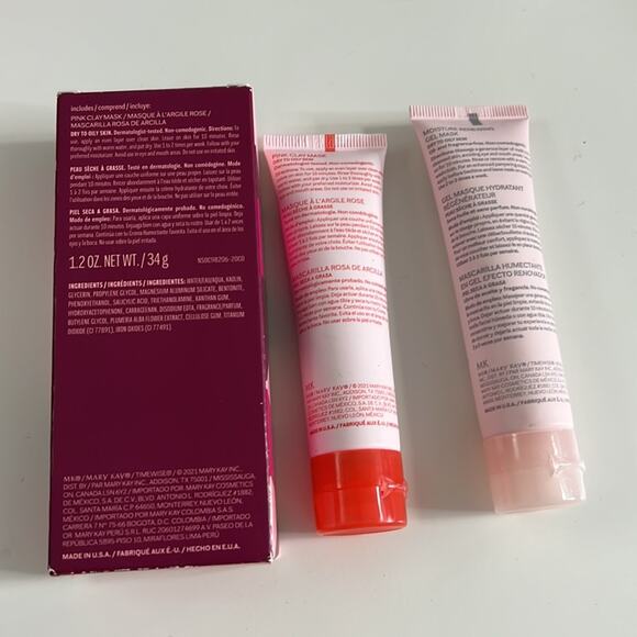NEW MARY KAY Masking Minis Set Pink Clay Mask Moisture Gel Mask - Picture 2 of 2